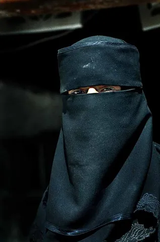 niqab: a veil which covers the face (except for the eyes), worn by some Muslim women as a part of...