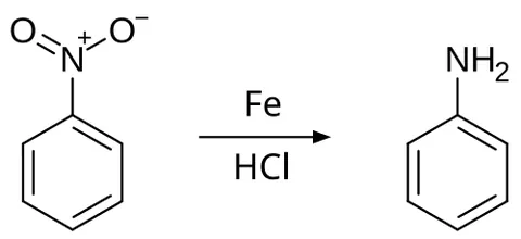 nitroreduction: a reaction in which a nitro group is reduced, and often converted into an amino group