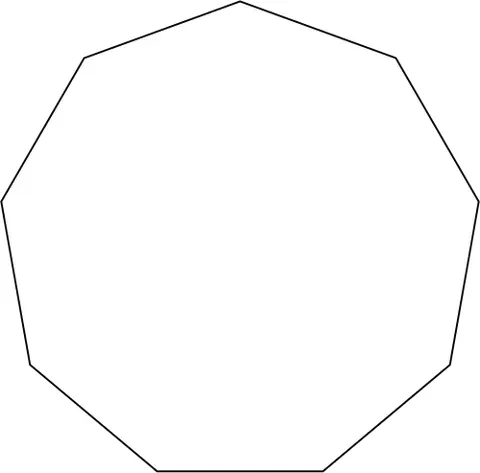 nonagon: a polygon with nine sides and nine angles