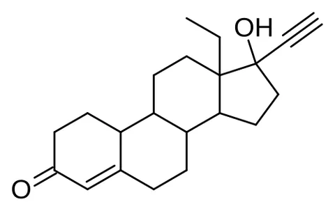 norgestrel: a synthetic progestogen C₂₁H₂₈O₂ having two optically active forms of which the biologically active...