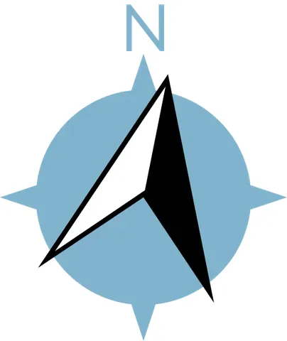 north by east: the compass point halfway between north and north-northeast; specifically at a bearing of 11.25°