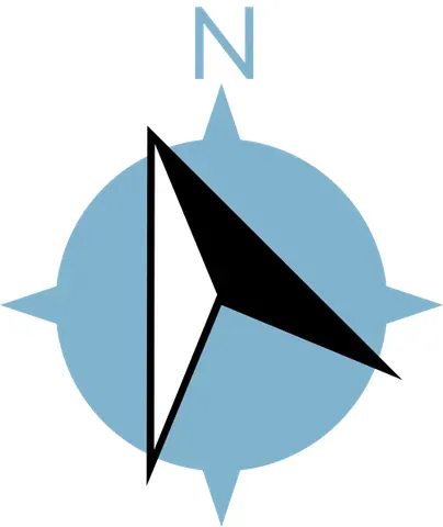 north-northwest: the compass point halfway between northwest and north; specifically at a bearing of 337.5°