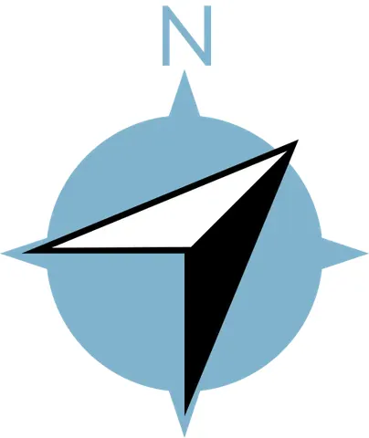 northeast: the intercardinal compass point halfway between north and east; specifically at a bearing of 45°