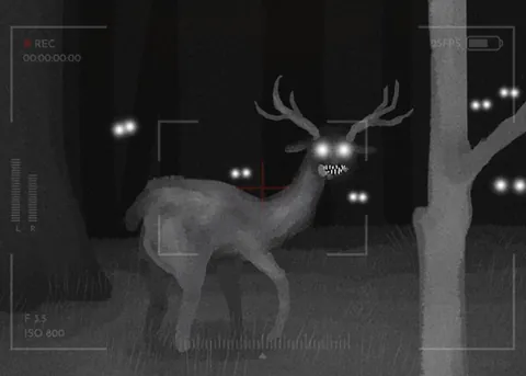 not-deer: a fictional deer-like creature with unusual or supernatural characteristics, commonly depicted as...