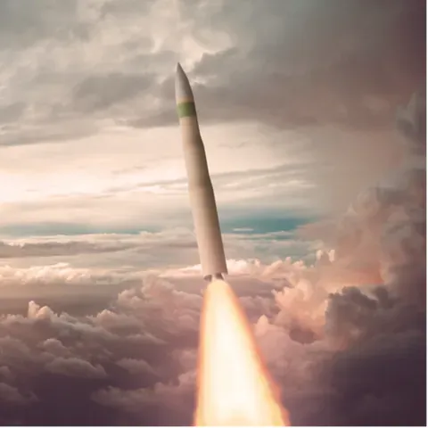 nuclear war: a war fought using nuclear (fission and/or fusion) weapons