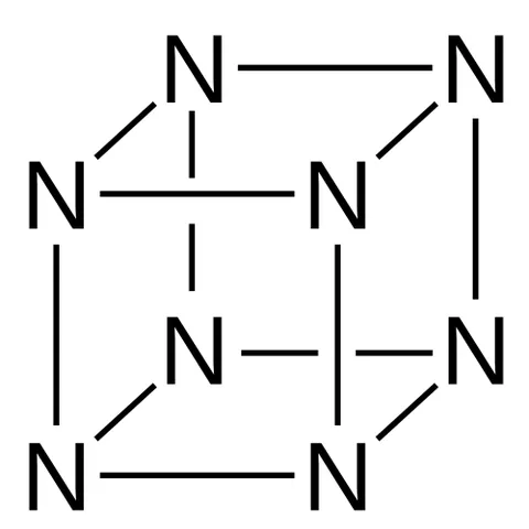 octaazacubane: a theoretical molecule composed of eight (8) nitrogen atoms only, in a cubic configuration, with...