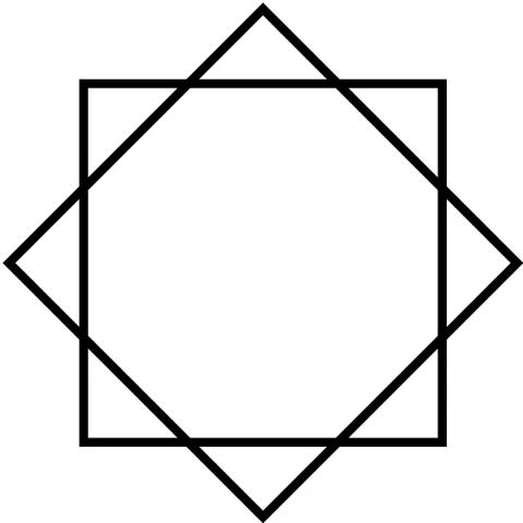 octagram: an eight-sided star polygon
