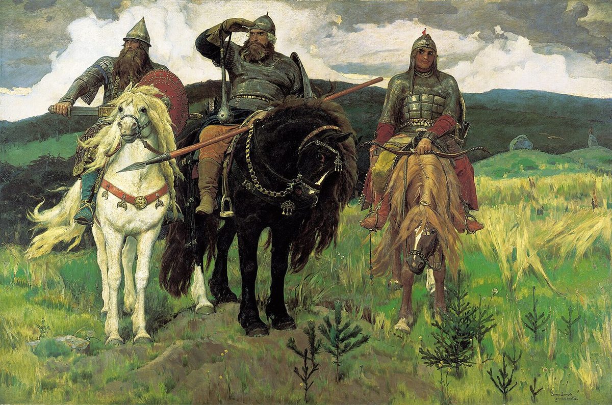 bogatyr: a medieval heroic warrior in Kievan Rus, akin to the Western European knight-errant