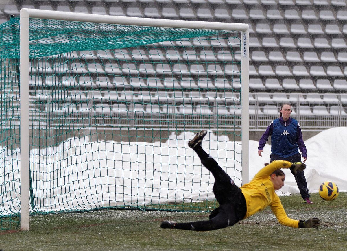 goalkeeper: a designated player that attempts to prevent the opposing team from scoring by protecting a goal