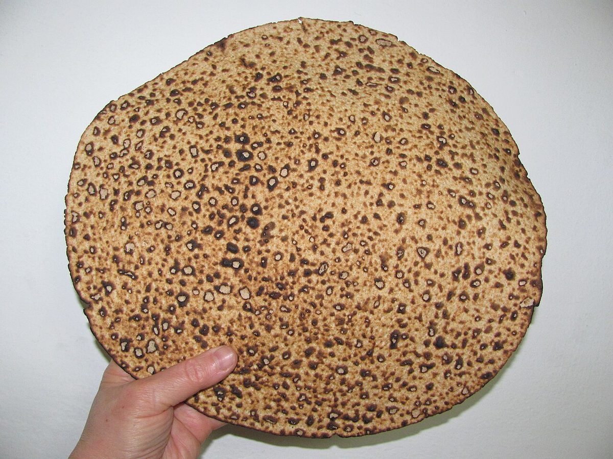 matzo: thin, unleavened bread in Jewish cuisine