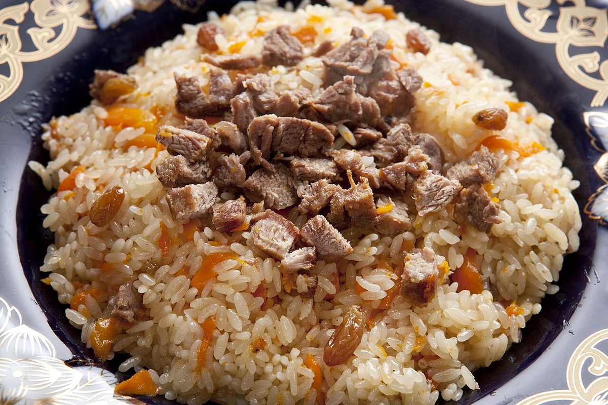 pilaf: a dish made by browning grain, typically rice, in oil and then cooking it with a seasoned broth, to...