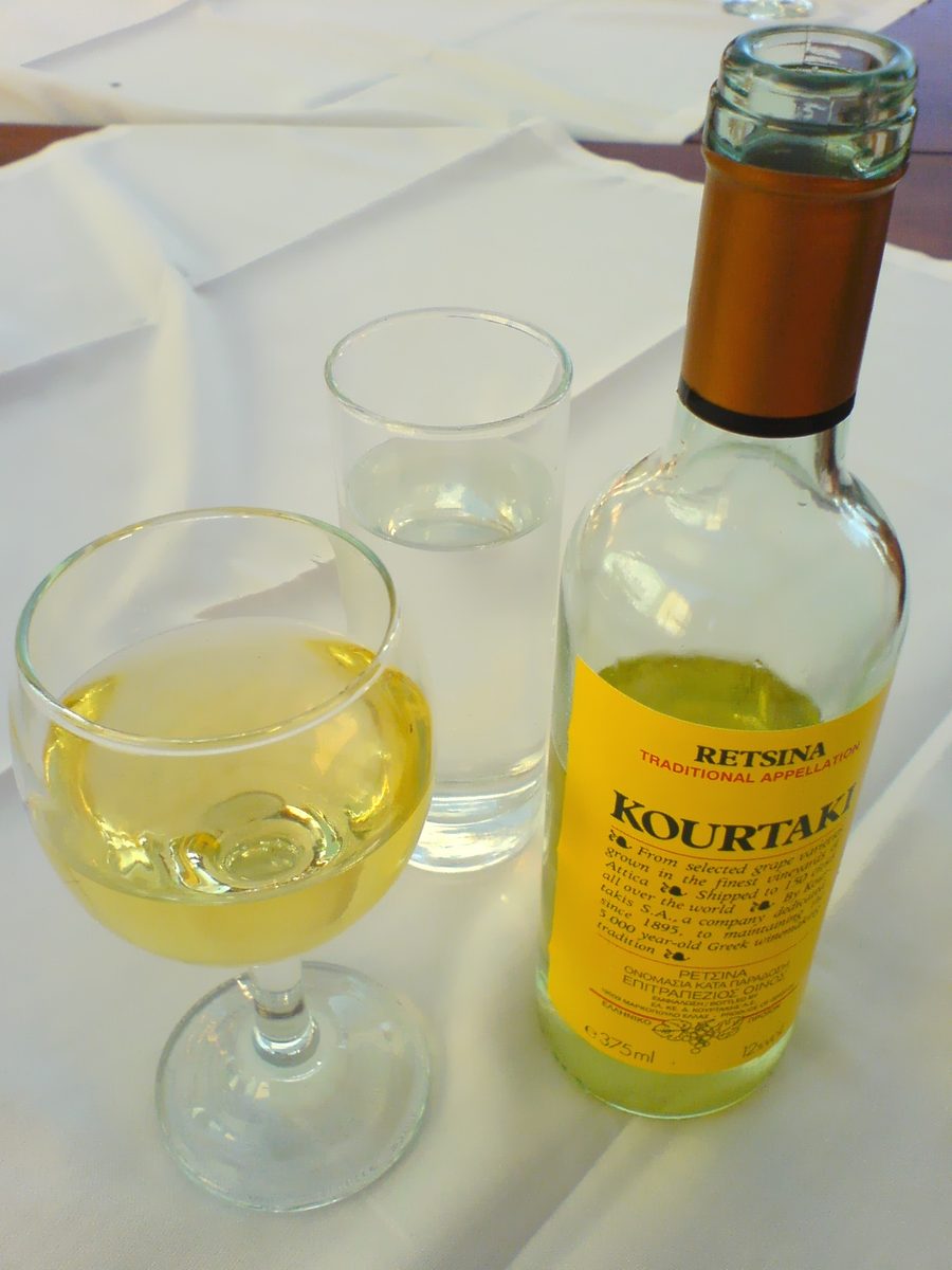 retsina: a Greek resinated white or rosé wine of a sort that has been produced for at least 2700 years