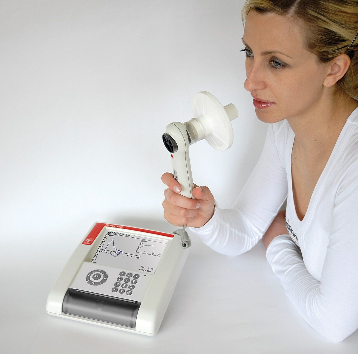 spirometer: an instrument for measuring the air capacity of the lungs