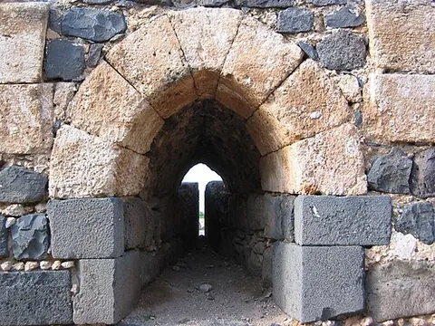 oillet: a round hole or circle with which an opening for an arrowslit terminates