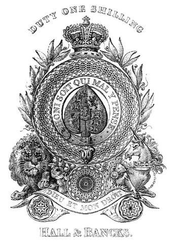old frizzle: an ace of spades with a duty tax stamp similar to a banknote