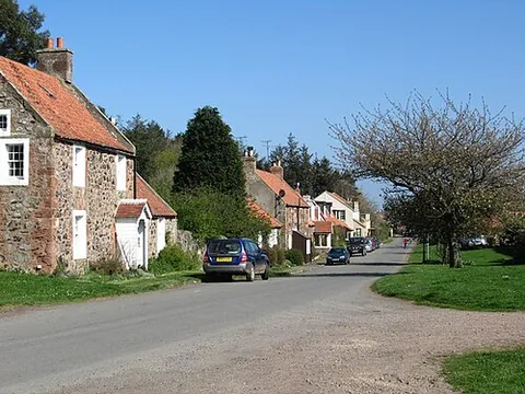 oldhamstocks: a small village in eastern East Lothian council area, Scotland, west of Cockburnspath (OS grid ref...