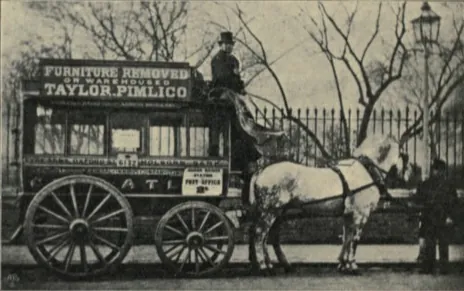 omnibus: a bus (vehicle for transporting large numbers of people along roads)