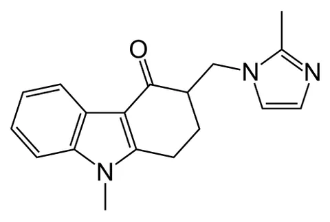ondansetron: a carbazole derivative (trademark Zofran), C₁₈H₁₉N₃O, that is a serotonin receptor antagonist...