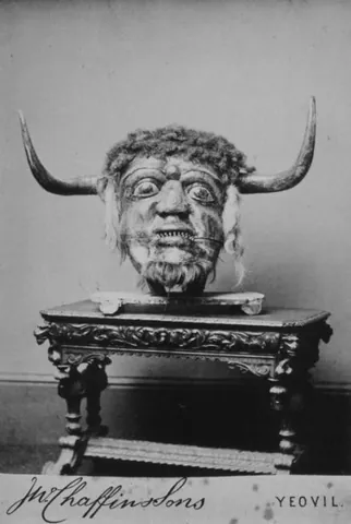 ooser: a wooden horned mask used for folkloric and magical purposes. Possibly also the unknown creature...