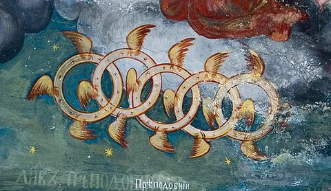 ophan: a member of an order of wheel-like angels