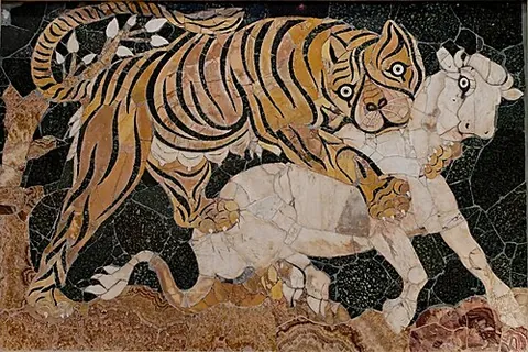 opus sectile: a form of pietra dura, popular in the ancient and medieval western world, in which materials are...