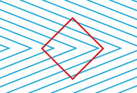 orbison illusion: an optical illusion consisting of a two-dimensional figure superimposed over a background of radial...