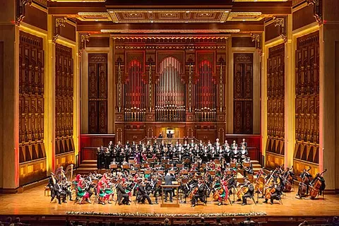 orchestra: a large group of musicians who play together on various instruments, usually including some from...