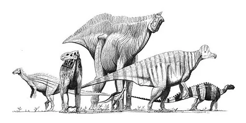 ornithopod: a type of bipedal, herbivorous, bird-hipped dinosaur from the Cretaceous period, found on all seven...