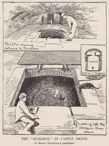 oubliette: a dungeon only accessible by a trapdoor at the top