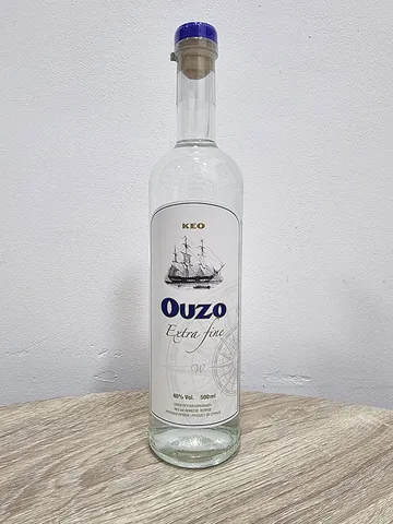 ouzo: an anise-flavoured aperitif, originating in Greece