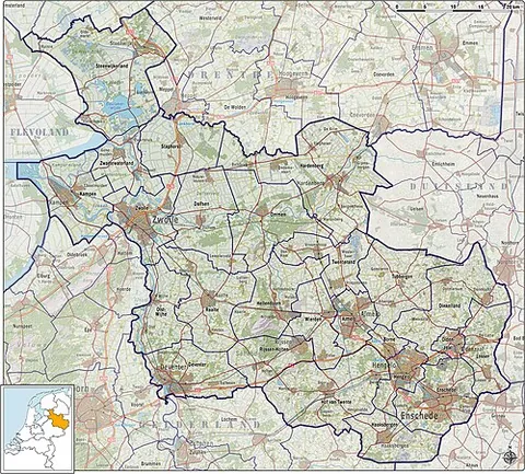 overijssel: a province of the Netherlands, with Zwolle as capital city and Enschede the largest city