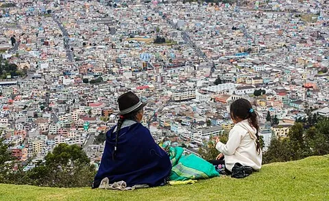 overlook: a vista or point that gives a view down toward something else
