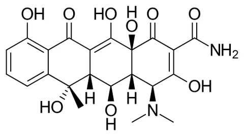 oxytetracycline: a yellow crystalline broad-spectrum tetracycline antibiotic C₂₂H₂₄N₂O₉ that is produced by a soil...