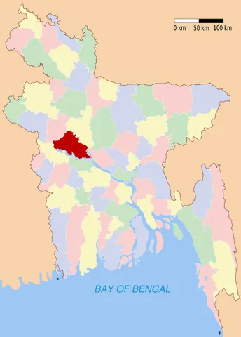 pabna district: one of the eight districts in the Rajshahi Division of Bangladesh
