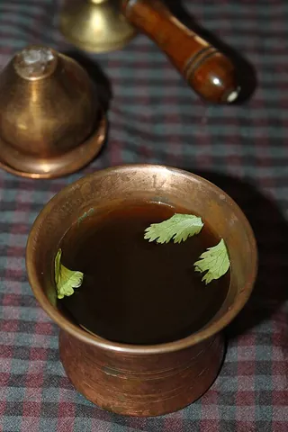 panakam: an Indian drink made with jaggery and ginger