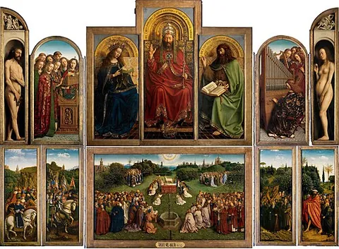 panel painting: a painting created on a rigid support, most commonly a flat, prepared wooden board, as opposed to...