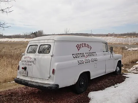 panel truck: a small delivery truck with a fully enclosed body