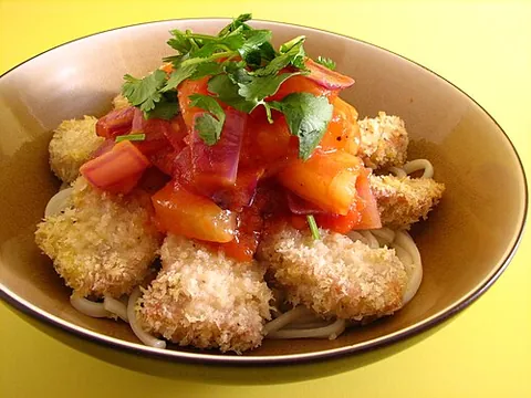 panko: coarse, dry breadcrumbs used in Japanese cuisine