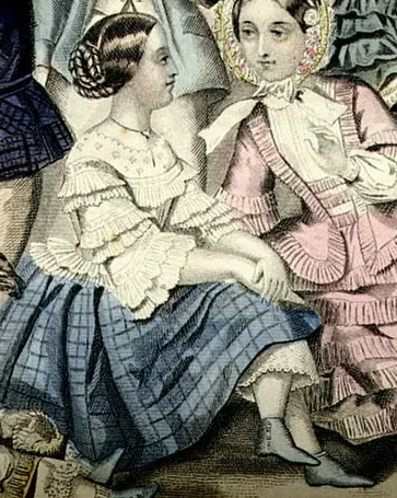 pantalettes: a form of long underpants with a frill at the bottom of each leg