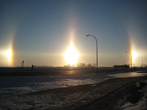 parhelion: synonym of sun dog (“a bright spot in the sky, usually one of two on the parhelic circle on both...