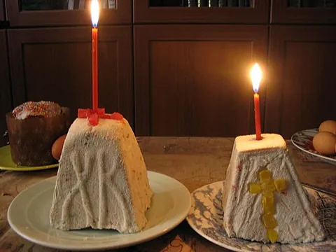 paskha: a traditional Eastern Orthodox Easter dessert, made from curd