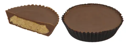 peanut butter cup: a chocolate candy with peanut butter filling