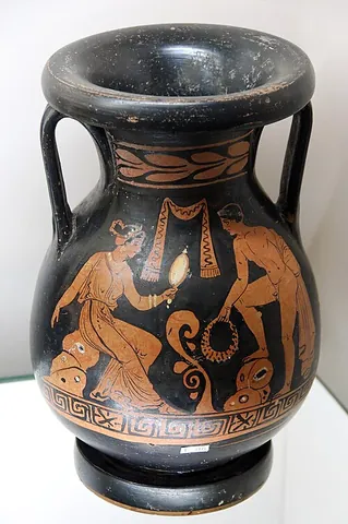 pelike: a ceramic container of Ancient Greece, similar to an amphora