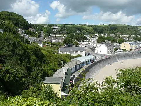 pendine: a coastal village and community in Carmarthenshire, Wales (OS grid ref SN2308)