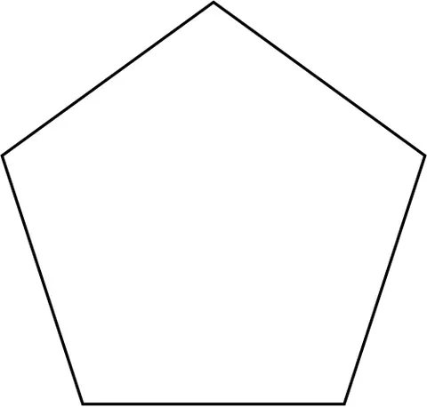 pentagon: a polygon with five sides and five angles