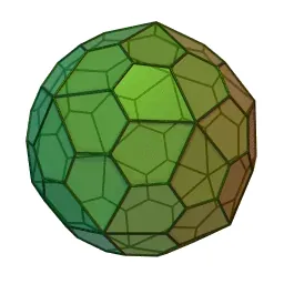 pentagonal hexecontahedron: a Catalan solid with 60 irregular pentagonal faces, 150 edges and 92 vertices, being the dual of...
