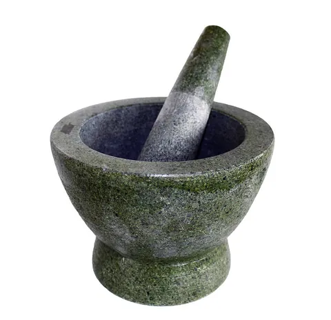pestle: a club-shaped, round-headed stick used in a mortar to pound, crush, rub or grind things