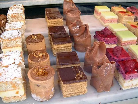petit four: a small cake generally eaten at the end of a meal or served as part of a large buffet