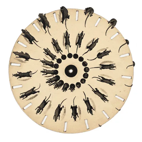 phenakistoscope: an early animation device consisting of a disc or drum which rotated, showing successive images...