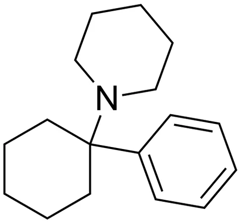 phencyclidine: a synthetic compound derived from piperidine, used as a veterinary anesthetic and in hallucinogenic...
